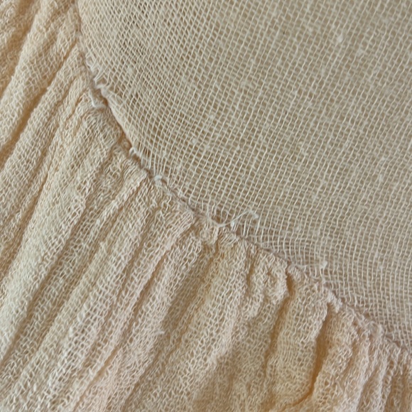 Jen’s Pirate Booty, Gauzy cotton boho style top/coverup. Pale peach. Size M. - Picture 7 of 9